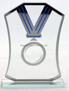 Wholesale glass gifts: Wholesale Corporate Achievement Recognition Cheap Business Personalized Glass Trophy Gift Crystal