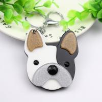 French Bulldog Compact Mirror Keychain Puppy  Cute Keycharm Pets Styles Acrylic Keyholders Fashion A