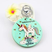 Round Mirror Unicorn Acrylic Keychain Printing Candy Color Lovely Design Keycharm Promotional Access