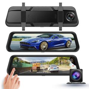 Wholesale dash cam: 10'' Touch Screen Stream Media HiSilicon Car DVR Dash Cam Dual Lens Rear View Wifi GPS Dashcam