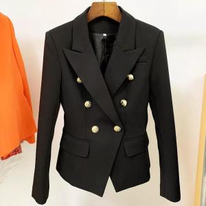 Wholesale new fashion: New Fashion 2023 Designer Jacket Women's Classic Double Breasted Metal Lion Buttons Blazer Outer Siz