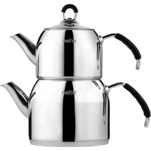 Wholesale steel steel wire: Mid Size Teapot with Inside Filter Stainless Steel Black Handle Capacity 2.75 Litres Inside Strainer