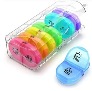 Wholesale box case: Pill Box 2 Times A Day Weekly Pill Organizer AM PM with 7 Daily Pocket Case To Hold Vitamin Storage