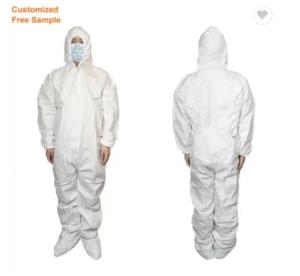 Wholesale hoods: TYPE5/6 Disposable Medical Protective Clothing 65Gsm Microporous Coverall with Hood Construction