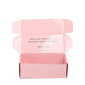 Wholesale color paper box: Custom Logo Pink Color Cosmetic Skin Care Packaging Boxes Corrugated Mailer Shipping Paper Box