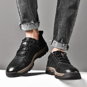 Wholesale korean: Men's Hiking Shoes 2022 Autumn and Winter New Fashion Korean Version Leather Tide Shoes Breathable C
