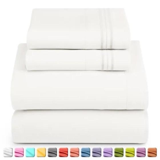 1800 Series 4 Piece Bed Sheets Set Hotel Luxury Ultra Soft Deep Pocket ...