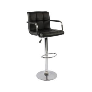 Wholesale swivel chair: Dining Furniture Chrome Footrest Base for Breakfast Bar Adjustable Swivel Arm Bar Stool with Cushion
