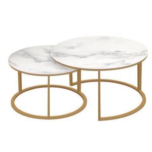 Wholesale dining table: Dining Furniture Round Side Tables Coffee Table Set Marble Livingroom Tables