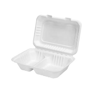 Wholesale clamshells: Disposable Biodegradable Bagasse Food Clamshell Compartment Container Eco-Friendly Food Package