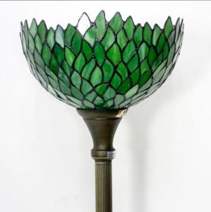 Wholesale office lamps: WERFACTORY Tiffany Floor Lamp Green Wisteria Stained Glass Light Living Room Home Office