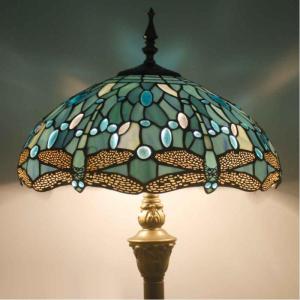 Wholesale led lamp: WERFACTORY Tiffany Floor LED Lamp Sea Blue Stained Glass Reading Lighting Lamp