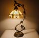 WERFACTORY Tiffany Lamp Stained Glass Table Lamp  Desk Reading Light  Decor Small Space Bedroom Home