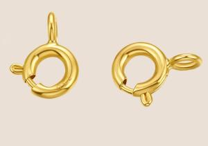 Wholesale gold jewelry: Solid Gold Fine Jewelry Findings 5.0 Clasps Spring Ring Clasp Necklace Clasp Jewelr  9k 14k 18k 22k