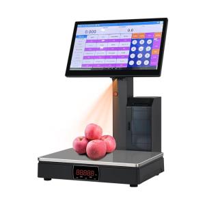 Wholesale printing labels: POS Scale with AI Camera Label Printing Electronic Weighing Scale for Fresh Market Wet Market