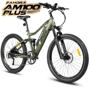 Wholesale mobile phone: Eahora AM100 Plus 27 5 Inch Professional Electric Mountain Bike Dual Hydraulic Brakes Full Air Suspe