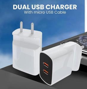 Wholesale b: Mobile Charger with Inbuilt Mobile Stand 2 Ports