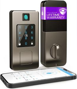 Wholesale smart key: ROOK 5-IN-1 Smart Lock - Use Fingerprint, Passcode, App, Key Fobs, or Regular Keys To Unlock - Auto