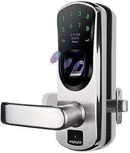 Wholesale digital video: WeJupit V8 Keyless Entry Smart Door Lock, Fingerprint Stainless Steel Touchscreen with Electronic Ke