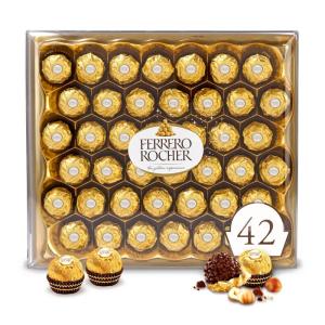 Wholesale holiday: Ferrero Rocher, 42 Count, Premium Gourmet Milk Chocolate Hazelnut Holiday Gift Box, 18.5 Oz