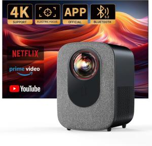 Wholesale external speaker: Netflix Officially Licensed 4K Projector with Wifi Bluetooth, Jimveo 800 ANSI Native 1080P Smart