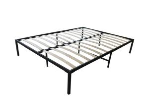 Wholesale weight bar: Black Color Metal Bed Base Platform Bed with Bent Wooden Slats