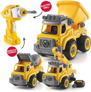 Wholesale drill: Take Apart Toys with Electric Drill  Converts To Remote Control Car  3 in One Construction Truck Tak