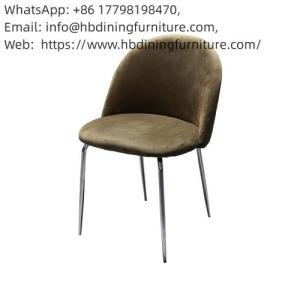 Wholesale wooden: Velvet Dining Chair Wooden Legs Fabric Upholstered DC-R01
