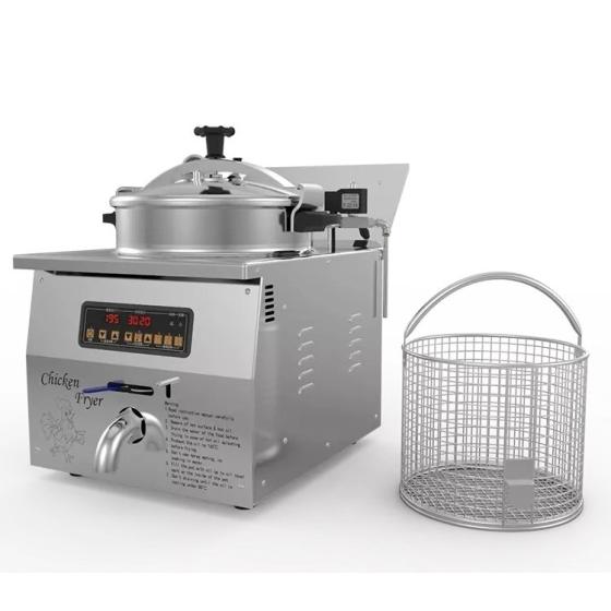 304 Stainless Steel Home Use 16L Table Top Fryer Computer Panel