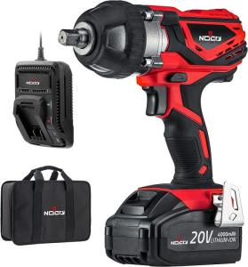 Wholesale lithium battery: Maxmech NoCry 20V Cordless Impact Wrench Kit 300 Ft-lb 400 N.M Torque 1 2 Inch