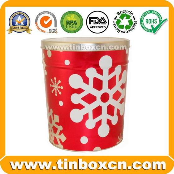 Sell 3.5 gallon christmas metal container tin popcorn bucket