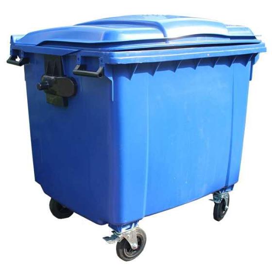 Sell 1100 liter outdoor wheeled plastic waste bin with break