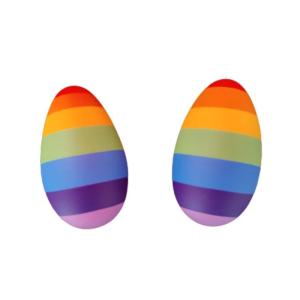 Wholesale objects: Rainbow Wooden Egg Shaker -Set of 2