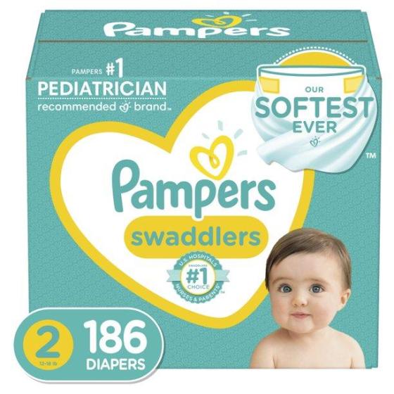 Pampers Swaddlers Wetness Indicator Hypoallergenic Soft Latex Free ...