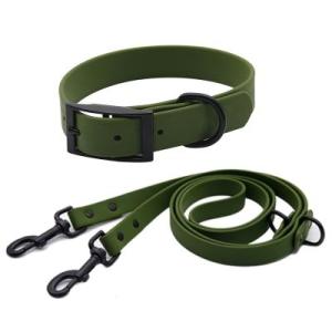 Wholesale dog leash: PVC Waterproof Dog Collar with Easy To Clean Walking Dog Leash