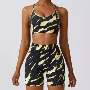 Wholesale printing material: China Wholesale Workout Camo Activewear Sets