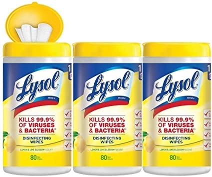 Lysol Disinfecting Surface-wipes CITRUS-80-wipes-disinfectant Cleaning ...