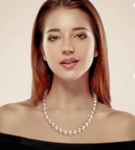 Wholesale supplies: 9.5-10.5mm White Freshwater Pearl Necklace - AAA+ with 14K Gold Clasp