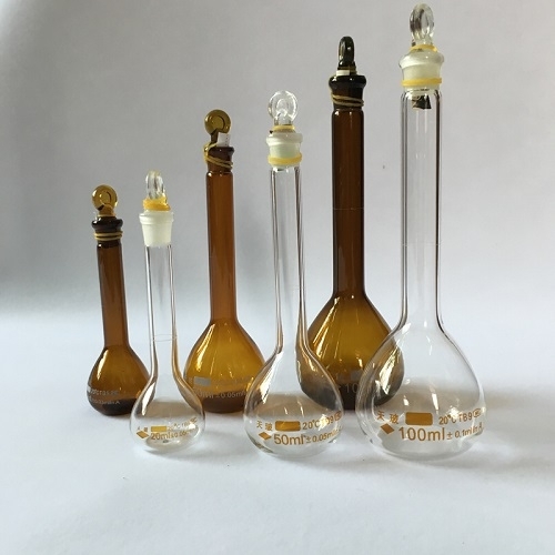 5-2000ml BORO3.3 Glass Volumetric Flask Heavy Wall Transparent Or Amber ...