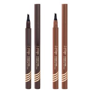 Wholesale makeup: LipHip Korea Smudge-Proof Sharpenable Longwear Makeup 4-Point Eyebrow Tatto_Dark Brown, Light B