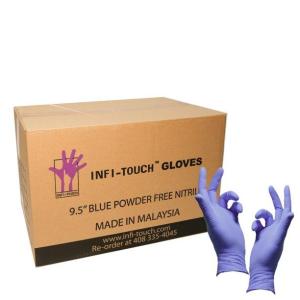 Wholesale Protective Disposable Clothing: Infi-Touch Steel Blue, Nitrile Disposable Gloves, Hypoallergenic, 1000 Count (Size Large)