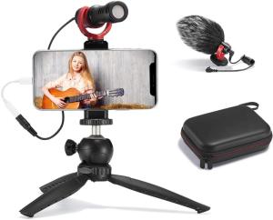 Wholesale mini car camera: Smartphone Camera Video Microphone Kit Vlogging Kit with LED Light Mini Tripod Phone Holder