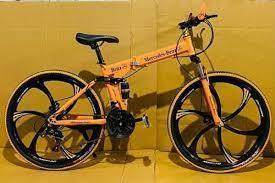 Wholesale mud: New Orange Mercedes- Benz 6 Spokes Foldable 21 Gears Cycles