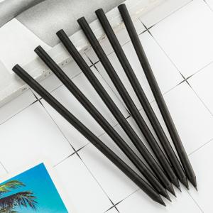 Wholesale wooden pencil: Stationary Factory Cheap Wholesale Black Wooden Pencil Custom HB Wood Pencil for OEM