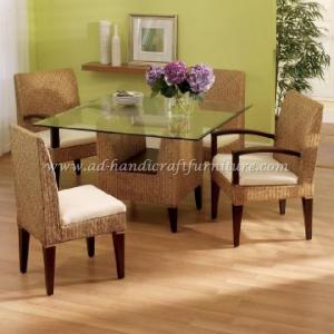 Wholesale dining table set: Water Hyacinth Dining Set