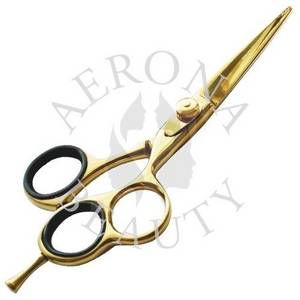 Wholesale edge scissors: Gold Plated Barber Scissors