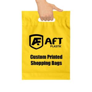 Custom Po HDPE LDPE Die Cut Handle Plastic Thank You Bags with
