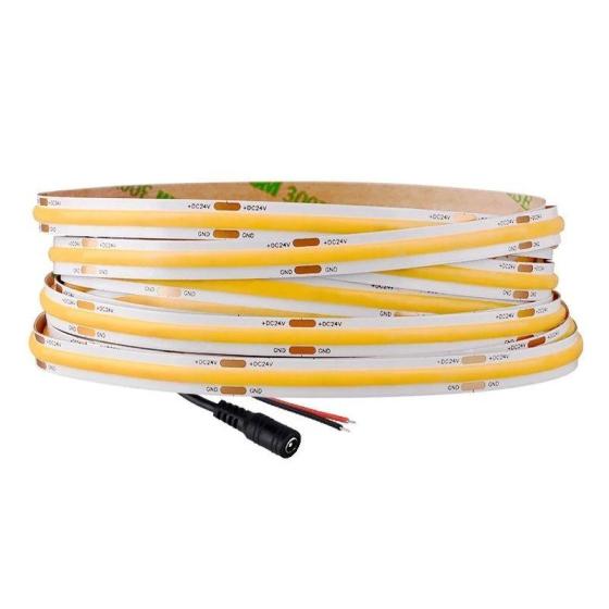 Dotless FCOB COB LED Strip Light 320LEDs/M 480LEDs/M 16.4ft High Density Ribbon 12V 24V