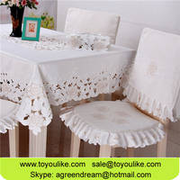 Sell White Cutout Embroidered Dining Table Cloth Chair Cover...