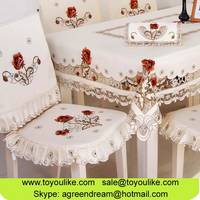 Handmade Cutwork Flower Embroidery Polyester Round Dining...
